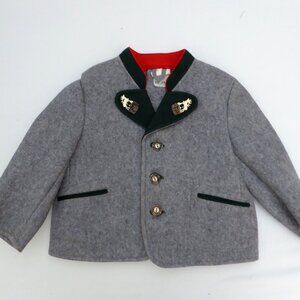 VINTAGE TEGERNSEE BAVARIA GERMANY BOYS BAVARIAN WOOL COAT JACKET (PRE-OWNED) 2T